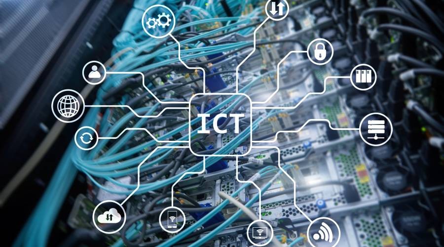 ICT met kabels op de achtergrond Alles wat met ICT te maken heeft